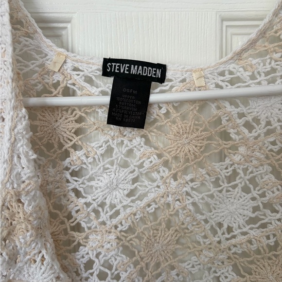 Steve Madden Beige and Cream Crochet Open Cardigan - Picture 2 of 3
